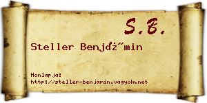 Steller Benjámin névjegykártya